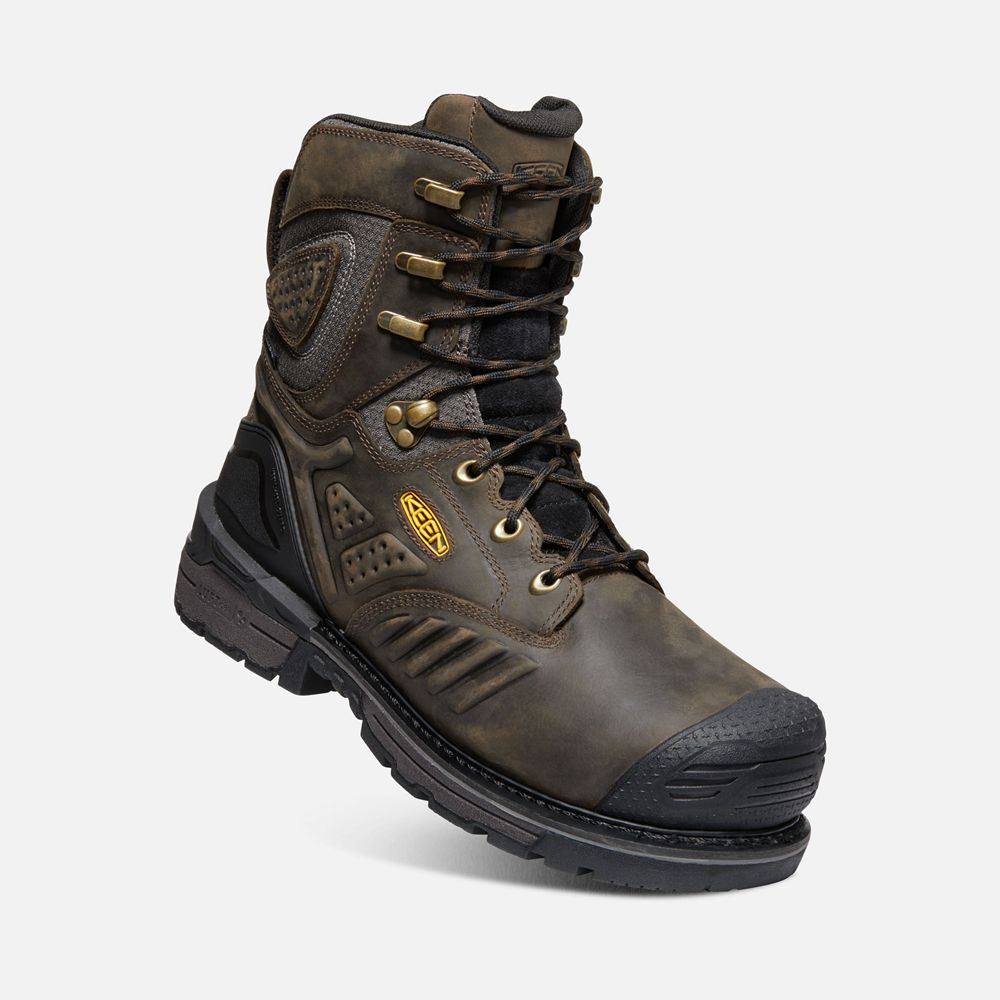 Keen Laarzen Heren Zwart Bruin - Philadelphia 8\" Waterproof (Carbon-Fiber Toe) - 49762-SMCG